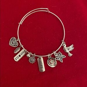 Amazon Silver Charm Bracelet with Inspirational Pendants